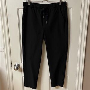 Anthropologie Maeve Black High Rise Tapered Trousers Blue Side Stripe women’s M